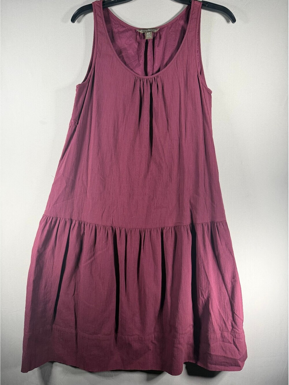 Tommy Bahama Women's Sleeveless 100% Cotton Dress Size S/P Burgundy with Pockets